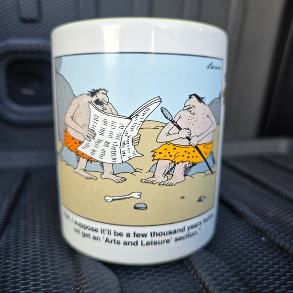 The Far Side Gary Larson Arts & Leisure Section Comic Mug 1996 Andrews McMeel - Picture 6 of 10